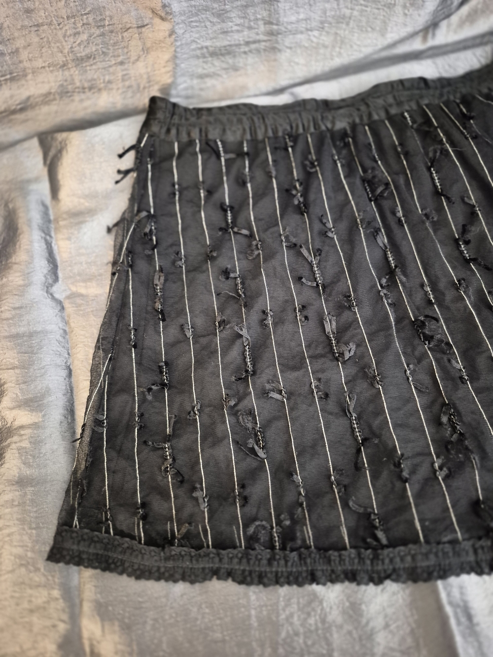 Funhouse NYC Tulle Mesh Pin-stripe Lined Mini Skirt